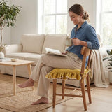 Wenqik 6 Pack Turmeric Ruffled Chair Cushions with Ties