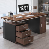 Executive Desk with 3 Drawers, with Storage Cabinet,Rustic Computer Writing Desk,File Drawer