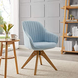 Art Leon Mid Century Modern Desk Chair No Wheels, Swivel Accent Chair with Solid Wood Legs