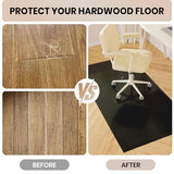 Black Chair Mat for Hardwood Floor, 58 x 84 Inch Plastic Floor Protector, 5'×7' Area Rug for Dining Room