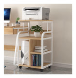 PXIWDAN Printer Stand Floor Printer Stand with Wheels Metal Frame Fax Machine Shelf Scanner Copier Bracket for Office for Office(E)