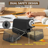 Heavy Duty Electric Pencil Sharpener – 6-Hole Design, Auto Start/Stop, Large Shavings