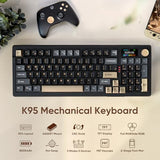 Wireless Mechanical Keyboard, TFT Screen & Knob, Tri-Mode BT5.0/2.4GHz/USB-C Hot Swappable Custom