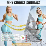 SOHIDAS Soft Hula Hoop for Adults 3.3lb Weighted Hula Hoops for Women Weight Loss Pilates Equipment Infinity Hoop Soft Spring Weighted Hoop, Yellow
