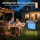 OnBeam Solar Bug Zapper Outdoor, Mosquito Zapper Waterproof Electric Fly Zapper Rechargeable Mosquito Killer Lamp with 10W Solar Panel, 4500V Cordless Fly Trap for Backyard, Patio, Garden, RV, Camping