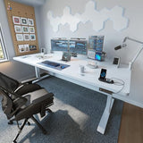 FEZIBO 71 x 37 Inch Electric Standing Desk with Integrated Dual-Beam & Cable Management