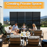 Metal Privacy Screen 72" H x 47.2" Decorative Outdoor Privacy Screen Privacy Panel with Stand