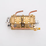 MechPuConToy Engine Model Kit That Works, RW-L2 Mini Inline Double Cylinder Reciprocating Steam Engine Model for 70-130cm Steamships (Boiler Not Included)