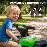 Aosom 12V Kids ATV Quad Car with Forward & Backward Function, Four Wheeler for Kids with Wear-Resistant Wheels, Music, Up to 3.7 MPH, Electric Ride-on ATV for Toddlers Ages 3+ Years Old, Green
