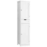 Iwell 67" Tall Bathroom Cabinet, Storage Cabinet with 2 Doors & 1 Drawer, Bathroom Storage Cabinets with Adjustable Shelves, for Living Room, Entryway, Home Office, White