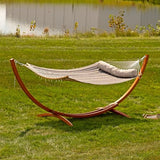 Sunnydaze Outdoor Hammock with Spreader Bar - 450-Pound Capacity Curved Spreader Bar Hammock - Mountainside