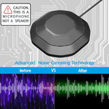 360° Conference USB Microphone for Desktop No Speaker, USB Computer PC Mic, Noise-Canceling Technology, Recording