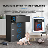 4 Drawer Filing Cabinet with Lock Metal Lateral File Cabinet Office Home Steel Lateral File Cabinet for A4 Legal/Letter