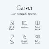 Aura HD Digital Picture Frame | Carver: The Best Frame for Gifting (Black, 10")