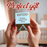 Personalized Baby Baptism Wood Block, Customized Laser Engraved Baptism Gifts for Boys & Girls, Custom Wooden Name Blocks, Personalized Catholic Bible Name Engraved Wood Blocks Handcrafted in the USA