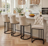 AQO 26 Inch Bar Stools Set of 4, Modern Counter Height Bar Stools with Backs