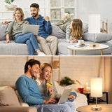 AKASUKI Table Lamp for Bedroom, 3 Way Dimmable Touch Lamp with Dual Charging Station, Small Bedside Lamps(LED Bulb Included)