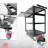 AxcessAbles Computer Cart on Wheels 400LB Capacity, Metal AV Equipment Utility Workstation