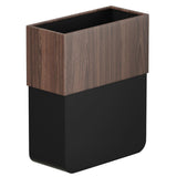 LEASYLIFE 2.1gallon Rectangle Bathroom Trash Can, Walnut Trash Can
