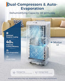Garvee 8000 BTUs Portable Air Conditioner,Up to 350 Sq.Ft. Remote Control 48dB Portable AC Unit, Dehumidifier, Fan, Sleep, 24H Timer&Installation Kit, DOE Certified, Ceer 6.2,White+White Panel