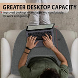 Lap Desk Pillow with Arm Rest, Gaming Pillow for Bed, Laptop Desk for Couch, Comfortable for Reading