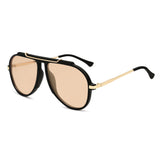SOJOS Retro Oversized 70s Aviator SunglassesWomen Men SJ2693 Black Orange