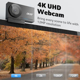 4K Webcam for PC/Mac with All-Metal Unibody Sculpted, Sony 1/2" Sensor, PDAF, 2 Noise Reduction Mics, Privacy Cover, Lightweight