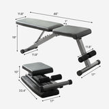 Finer Form 5-in-1 Weight Bench, Adjustable & Foldable for Bench Press, Strength Training and Full Body Workout. Perfect for Dumbbell Sets or an Adjustable Dumbbell Set in Your Home Gym. FF Finer Form