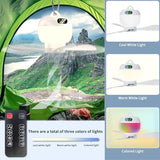 KIKVOOL Rechargeable Tent Fan, Portable Hanging Camping Fan with LED Light & Remote, 8000mAh Battery Powered, 3 Speed with Timer for Outdoor, RV, Canopy, Beach, Patio & Gazebo