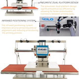 PUQEOAO 20x28 Pneumatic Dual Platen Auto Heat Press Machine Commercial g Function, Sublimation Transfer for ProfT-Shirt Printing Press with Adjustable
