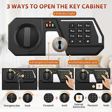 144 Keys Fireproof Cabinet Safe With Adjustable Hook Plates and Tags, Anti-Theft Lock Box Wall Mount With Combination Lock
