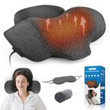 UQHH 3-in-1 Neck Massager Pillow with Heat, Vibration and Cervical Traction, Ergonomic Neck Support Aid and Neck Support Pillow for Pain Relief