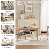 Quilmfoam 16.5"x15.5" Kitchen Chair Cushions Set of 4 for Dining Chair, Soft Tufted Non-Slip Memory Foam, Dark Grey