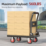 Upgraded Foldable Push Cart Dolly,560 lbs. Capacity Moving Platform Hand Truck