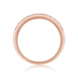 Oseew Created Diamond Eternity Ring promise Gold Band Gold Engagement Ring band for womens(rose gold)