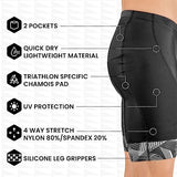 SLS3 Triathlon Shorts Men - Premium Pro Mens Tri Shorts with 2 Pockets, Medium Compression, Quick-Dry Performance Fit (Grey Edge, Medium)