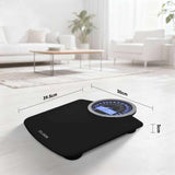 EILISON Highly Advance 2-in-1 Digital & Analog Weighing Scale for Body Weight-400lbs, 4 High Precison GX Sensor Accurate, Thick Tempered Glass, Extra Large Display (Black)