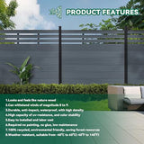 Mondaria Outdoor Semi-Closed Fence Privacy Screen, 6ft(H) x 48" ft(W) Wood Plastic Composite Fence