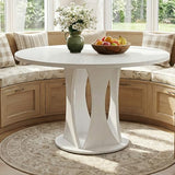 Round Dining Table, Kitchen Dinner Table for 4-6, Dining Room Accent Furniture with Wooden