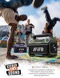 AFIFR Outdoor Bluetooth Speaker, 160W Loud Bass! Rugged, IP67 Waterproof, 24H Playtime with Lights, Wireless TWS Pairing Portable Speakers for Party, Outsides, Travel, Beach, Garage (Jungle Moss)