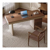 zhongxlla Standing Desk, PC Table Writing Desk with Charging, Modern Walnut Finish Home Office