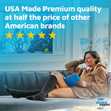 ABSOLUTE SUPPORT Made in USA - Compression Knee High for Women & Men 20-30mmHg - Graduated Support Opaque Compression Socks for Swelling, Pregnancy, Leg Pain - Black, Medium - A105BL2