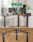 Marsail 63×55 in Electric Corner L-Shaped Standing Desk with 4-in 1 Electical Outlet
