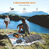 powkey Solar Powered Generator, 200W Portable Power Station with Solar Panels 40W, 146Wh Power Bank with 2 AC Outlet 110V Pure Sine Wave for Outdoor Camping Emergency Home