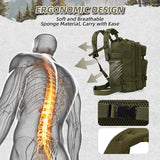 AUMENTAR Small Military Tactical Backpack, 30L Tactical Assault Bag for Men, Army Assault Rucksack GYM Hiking Backpack Bug Out Bag Amy Green