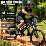 AONPO A20 PRO Electric Bike for Adults, Peak 3000W Ebike for Adults,52V 22.5AH Electric Dirt Bike,E-Bike Up to 120 Miles(PAS),17"x4" Fat Tire Hydraulic Dual Disc Brakes E Dirt Bike for Teens