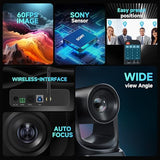TONGVEO Wireless Conference Room Webcam, Church Live Streaming 20X USB 1080P 60fps PTZ Camera
