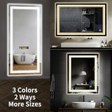 72"x36" LED Bathroom Mirror with Lights,Anti-Fog,3 Color Modes