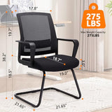 Office Guest Chair with Lumbar Support and Mid Back Mesh Space Air Grid Series for Reception