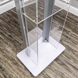 FixtureDisplays® Clear Acrylic Plexiglass Podium Steel Sides Church Pulpit School Lectern